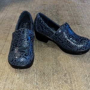 B.O.C. Peggy Navy Blue Paisley Clogs